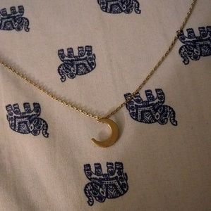 Gold crecent moon necklace